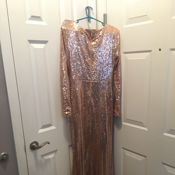 Rose gold floor length dress - Picture 4 of 5